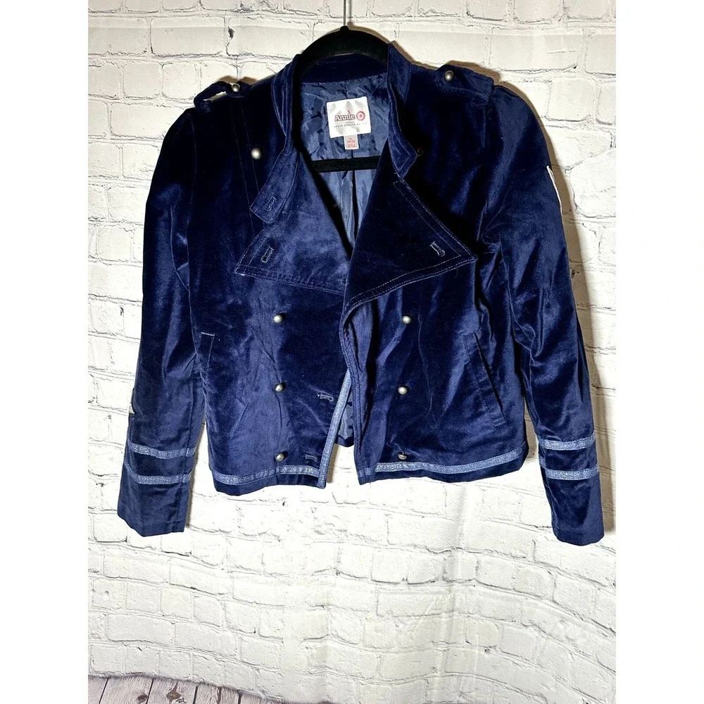 Annie Target Navy Blue Velvet Military Jacket Kids  10/12 Renee Ehrlich Kalfus